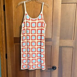 NWOT Colorful Crochet Patterned Dress